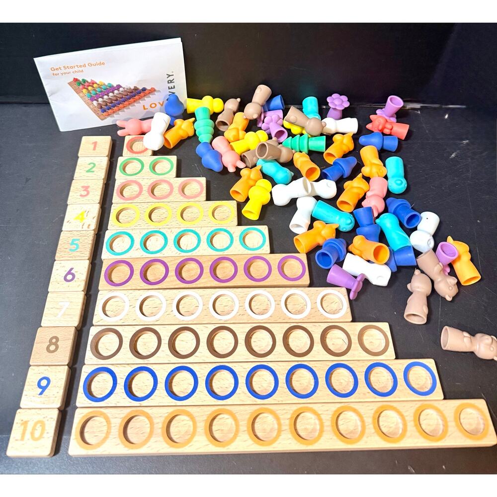 Lovevery Montessori Math Bars & Number Tiles Problem Solver Play Kit 43-45 mon